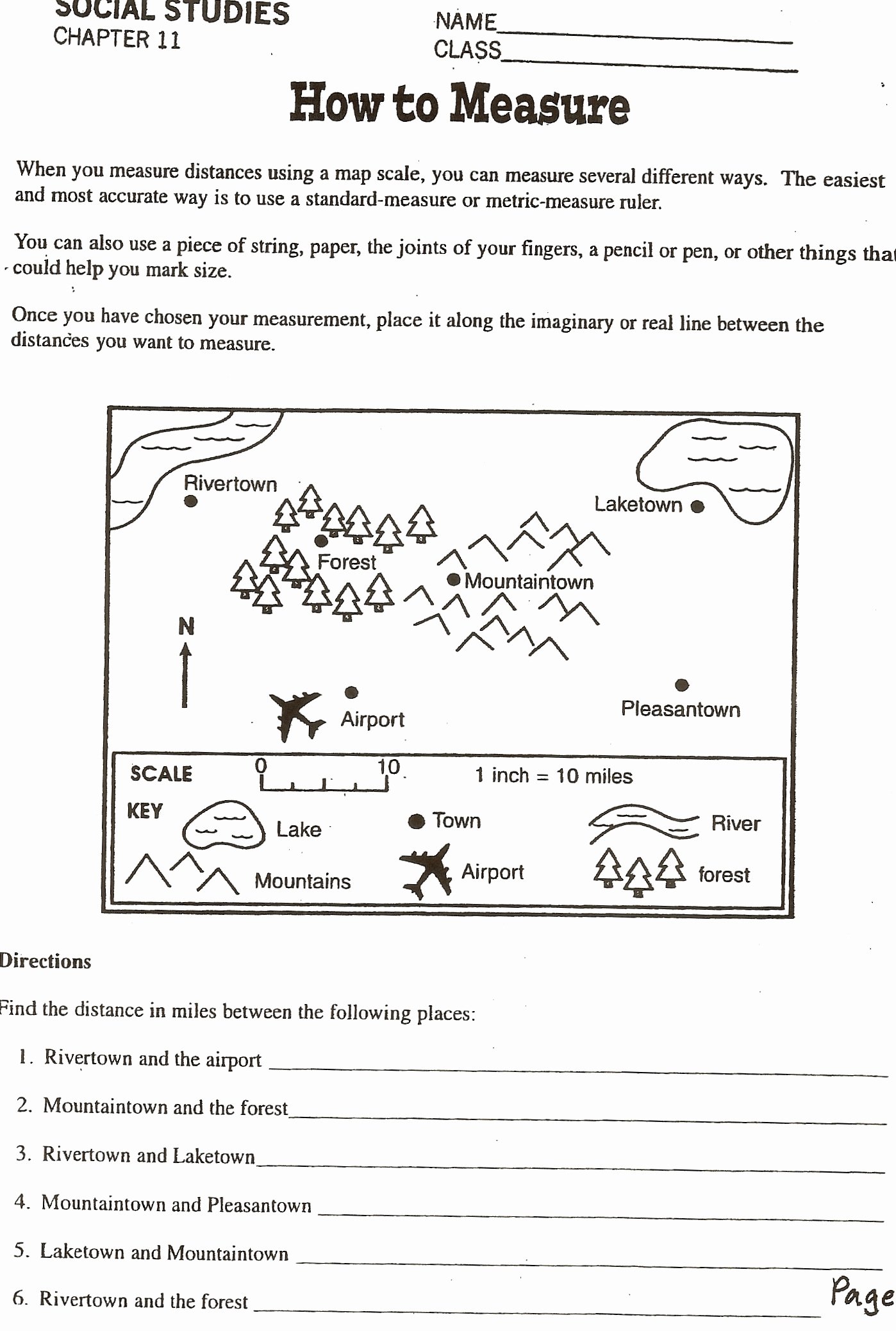 Map Scale Worksheet