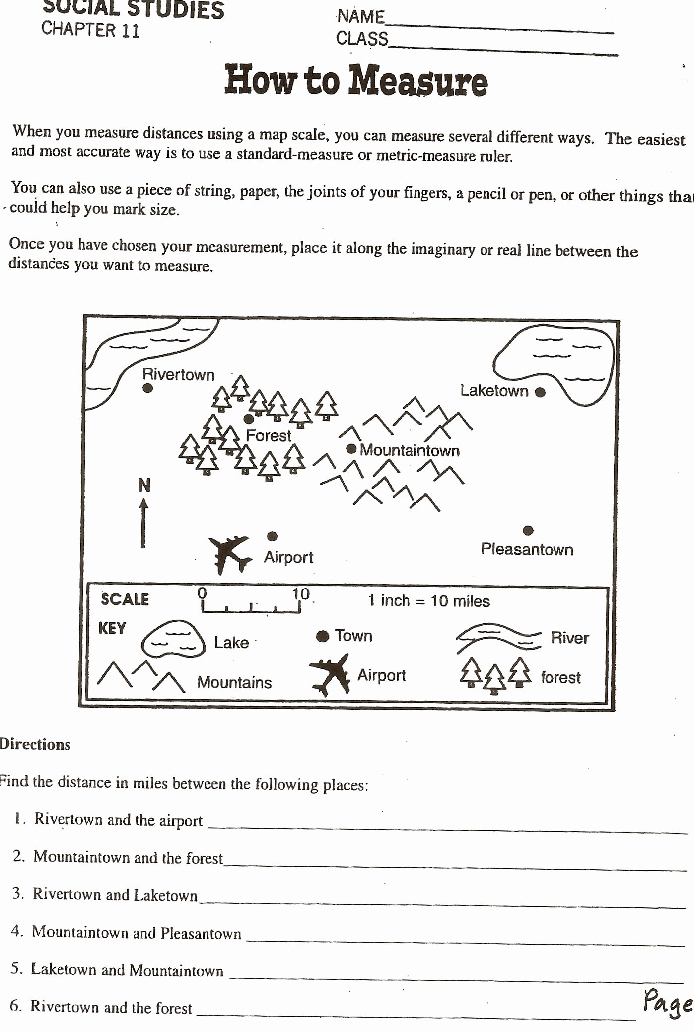 50 Using A Map Scale Worksheet