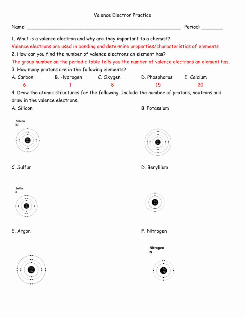 Valence Electrons Worksheet Answers Awesome Valence Electron Practice Worksheet Answers