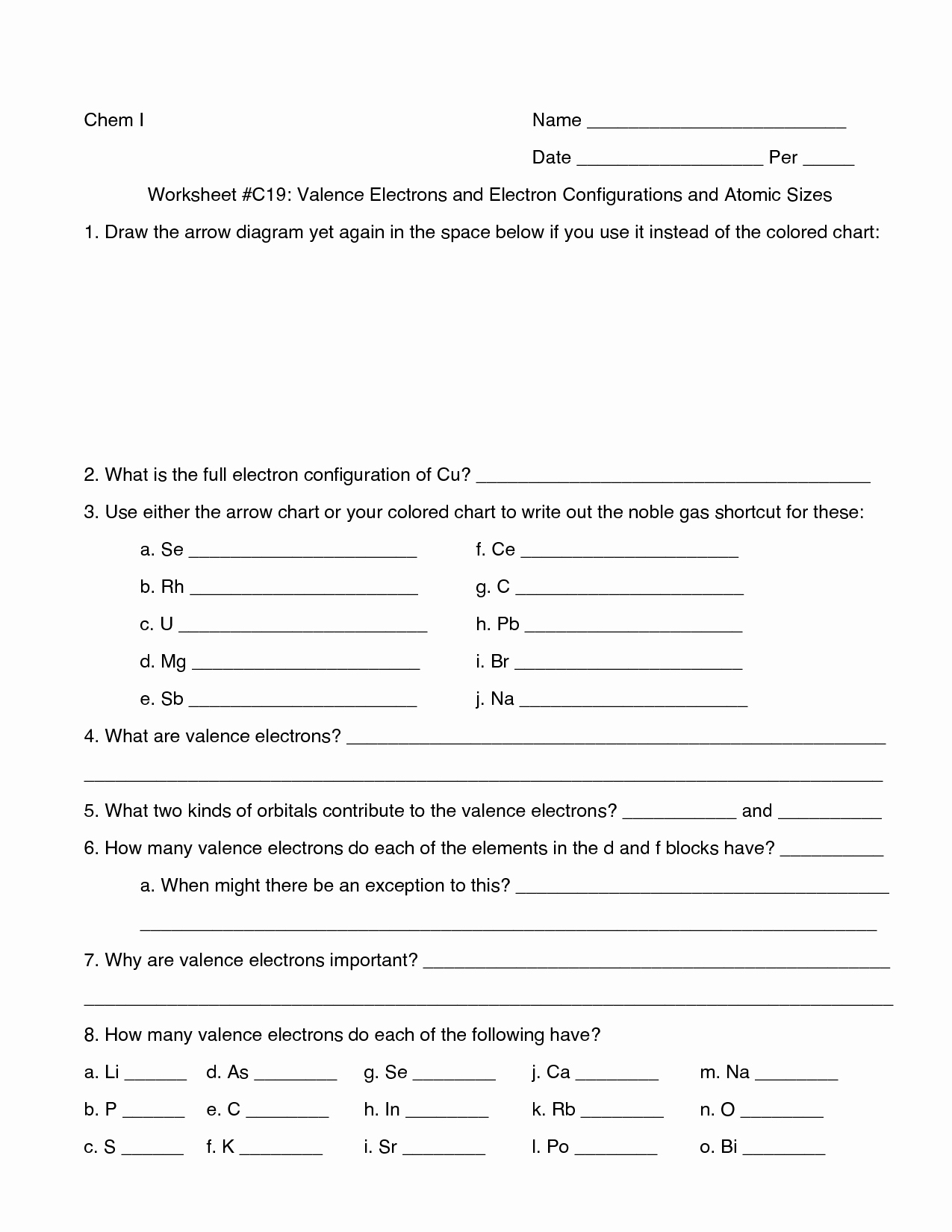 Valence Electrons Worksheet Answers Awesome Valence Electrons Worksheet