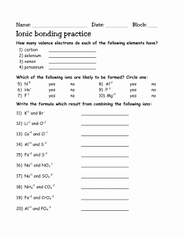 Valence Electrons Worksheet Answers Unique Valence Electron Practice Worksheet Answers