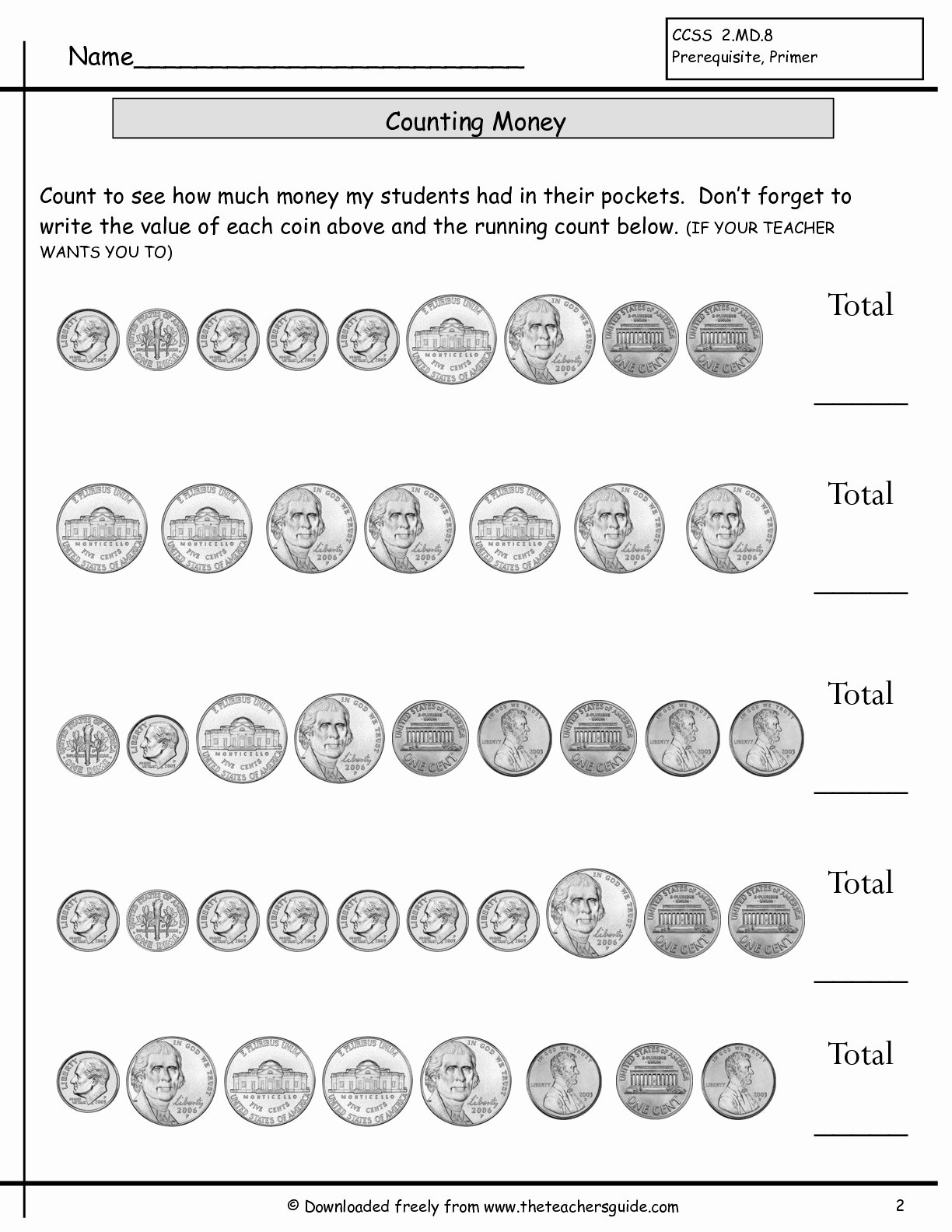 Values Of Coins Worksheet Awesome Counting Coins Worksheets From the Teacher S Guide