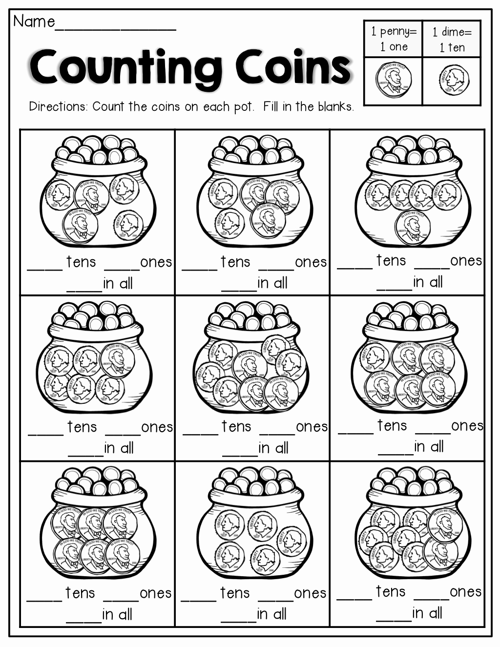 Values Of Coins Worksheet Best Of Counting Coins with Place Value