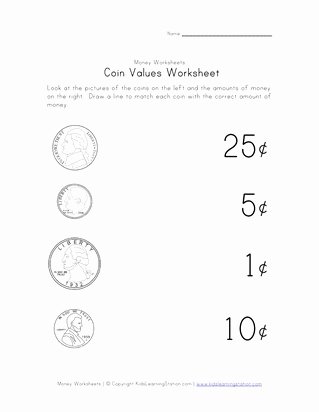 Values Of Coins Worksheet Lovely 30 Identifying Coins and Coin Values Worksheets