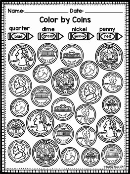 Values Of Coins Worksheet Lovely Identifying Coins and Values Coloring Worksheets by