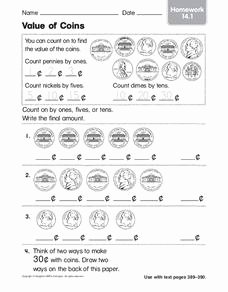 Values Of Coins Worksheet Luxury Value Of Coins Worksheet for 1st 2nd Grade
