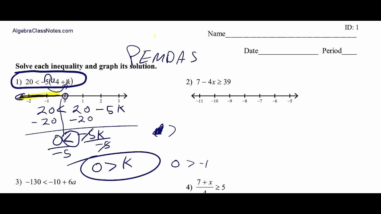 Variables On Both Sides Worksheet Beautiful Inequalities with Variables On Both Sides with Worksheet