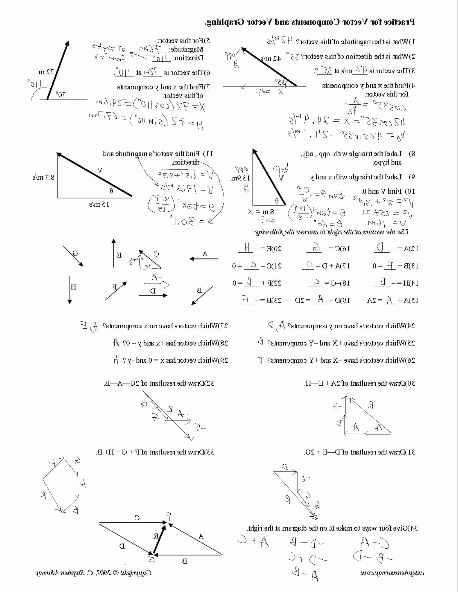 Vector Addition Worksheet with Answers Lovely Adding Vectors Direction
