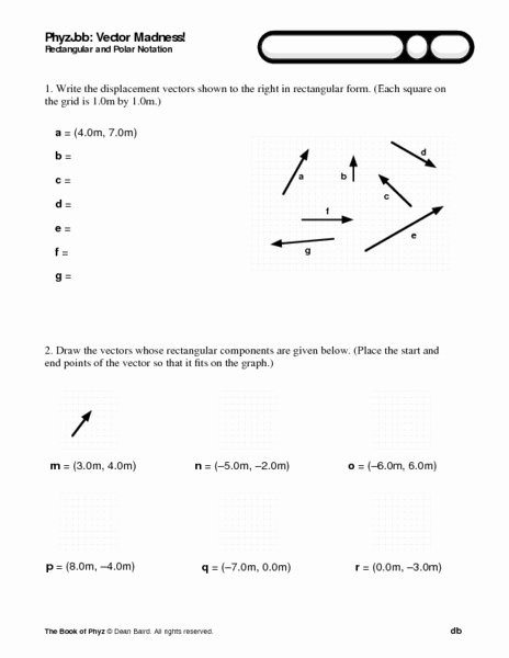 Vector Addition Worksheet with Answers New Vector Madness Worksheet Apsn Eu