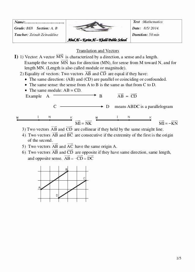 Vector Addition Worksheet with Answers New Vector Worksheet