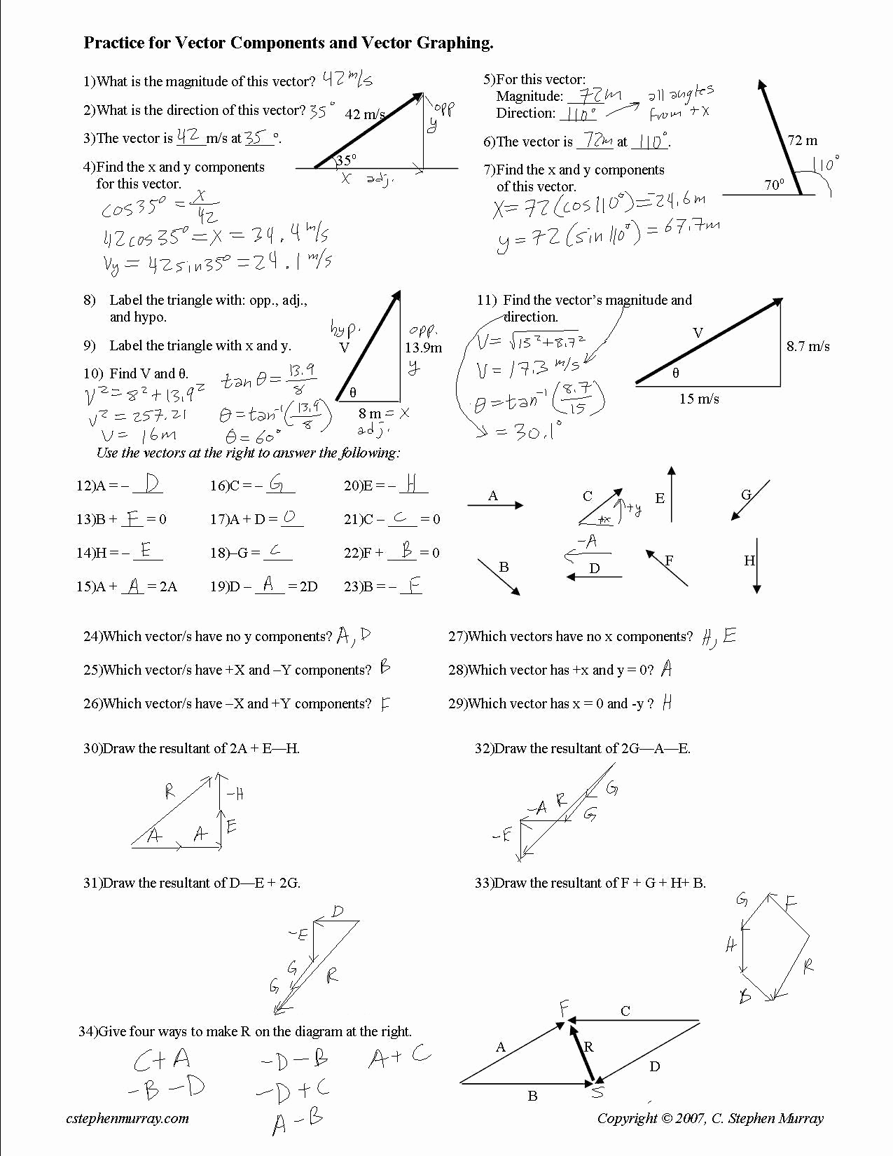 Vector Worksheet Physics Answers Beautiful Physics Homework Vector Addition Problems