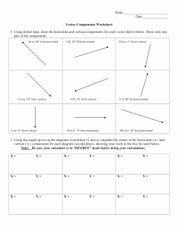 Vectors Worksheet with Answers New Vector Ponents Worksheet