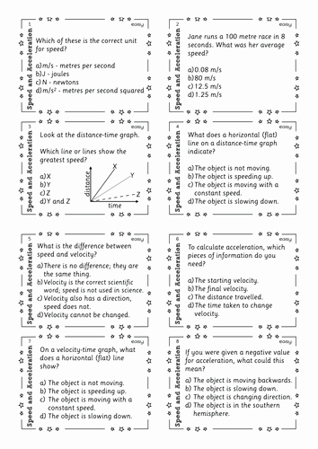 Velocity and Acceleration Calculation Worksheet Beautiful Speed and Acceleration Task Cards by Pauljcg Us Teacher