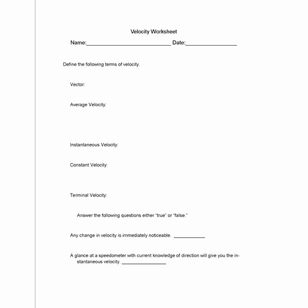 Velocity and Acceleration Calculation Worksheet Inspirational What is Velocity All is Revealed In This Science Lesson Plan