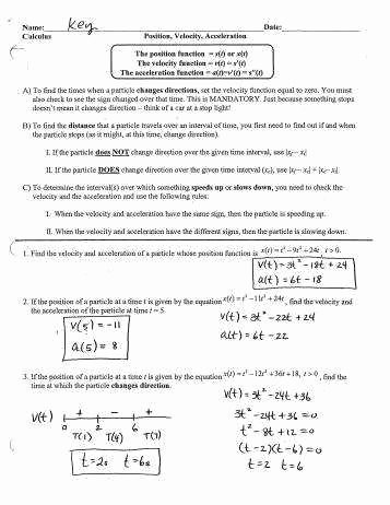 Velocity and Acceleration Worksheet Awesome Acceleration Worksheet