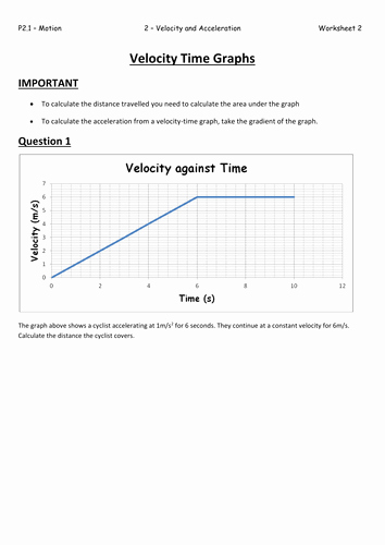Velocity Time Graph Worksheet Beautiful P2 1 2 Aqa Velocity and Acceleration by Biscuitcrumbs