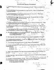 Velocity Worksheet with Answers Unique Physics Honors Phy Physics northern Valley High