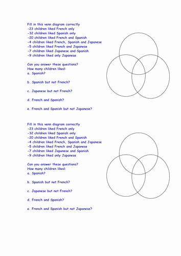 Venn Diagram Word Problems Worksheet Awesome Venn Diagram Lesson and Supporting Worksheets by