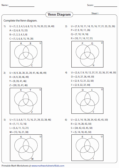 Venn Diagram Word Problems Worksheet Elegant Venn Diagram Worksheets