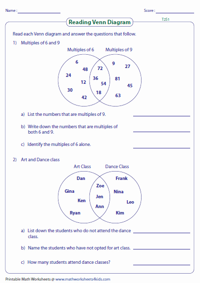 Venn Diagram Word Problems Worksheet Inspirational Venn Diagram Word Problems Worksheets Two Sets