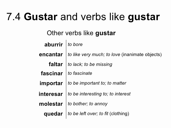 Verbs Like Gustar Worksheet Beautiful 7 4 Verbs Like Gustar