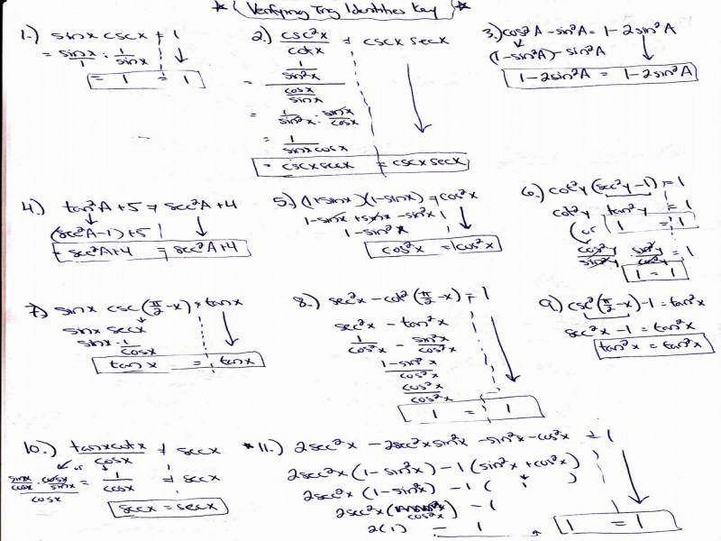 50 Verify Trig Identities Worksheet