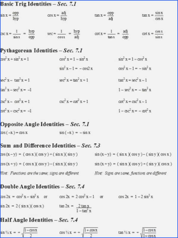 50 Verify Trig Identities Worksheet