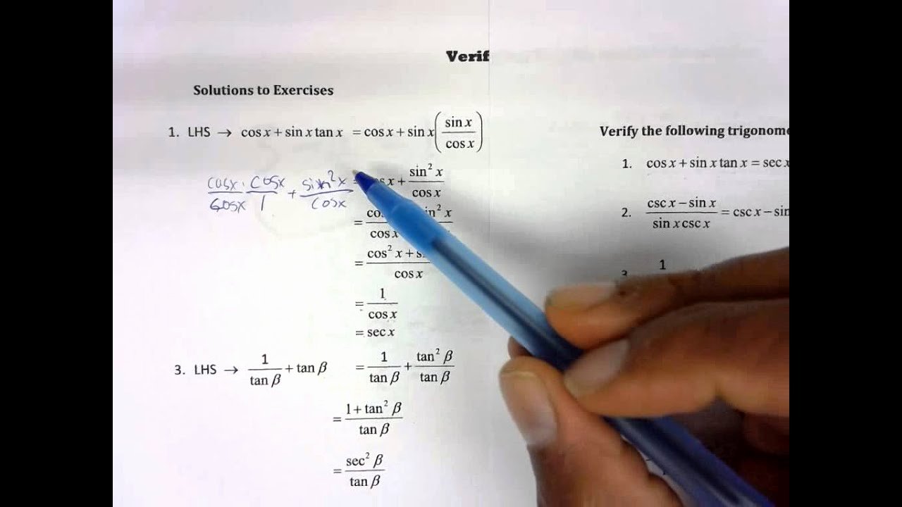 50 Verify Trig Identities Worksheet