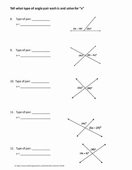 Vertical Angles Worksheet Pdf Fresh Geometry Worksheet Vertical Adjacent and Linear Pair