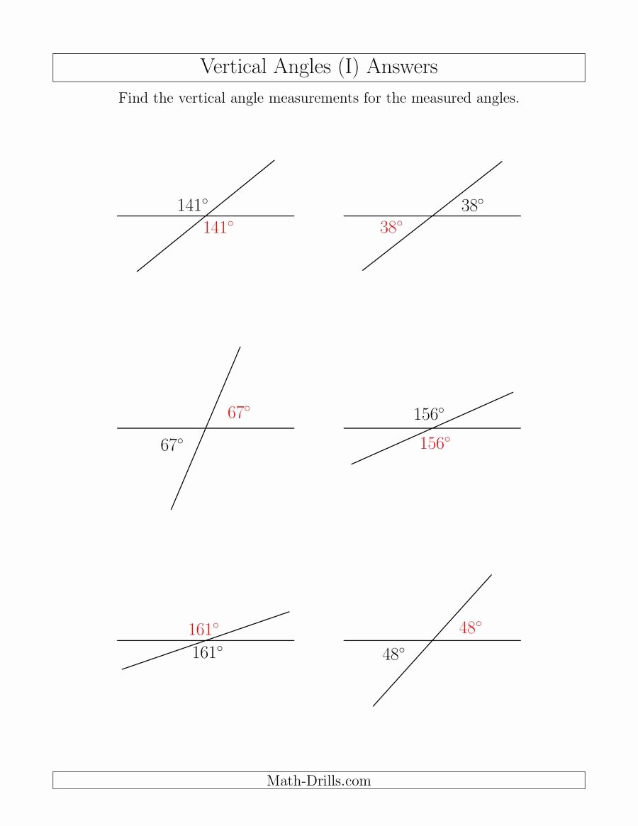 Vertical Angles Worksheet Pdf Fresh Vertical Angle Relationships I