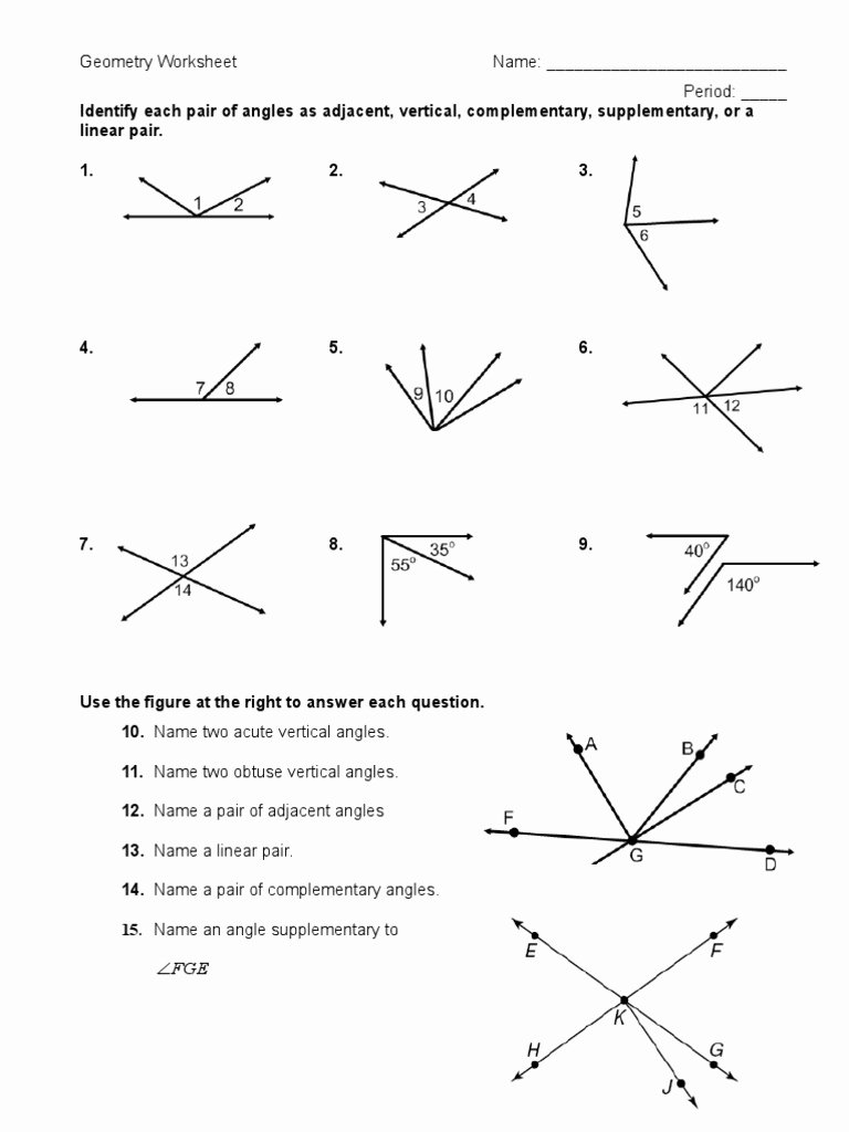 Vertical Angles Worksheet Pdf Inspirational Vertical Angles Worksheet Pdf the Best Worksheets Image