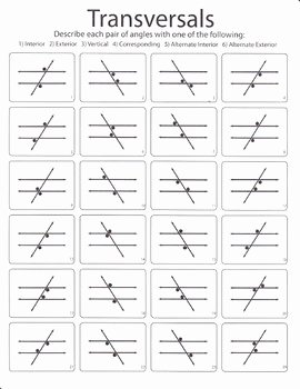 Vertical Angles Worksheet Pdf Lovely Transversals Worksheet Black and White by Kevin Wilda
