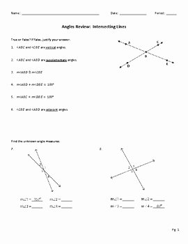 Vertical Angles Worksheet Pdf New Angles Review Plementary Supplementary Vertical