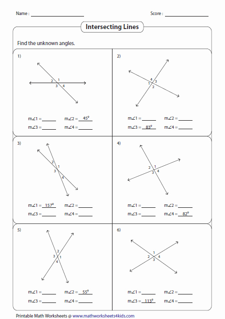 Vertical Angles Worksheet Pdf New Pairs Of Angles Worksheets