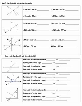 Vertical Angles Worksheet Pdf Unique Angle Relationships Supplementary Plementary and