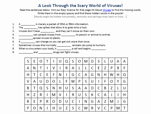 Virus and Bacteria Worksheet Lovely Image Of Free Viruses Worksheet Easy Science for Kids
