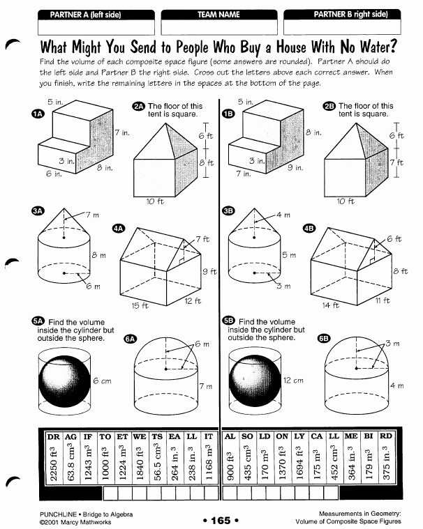 50 Volume Of Composite Figures Worksheet