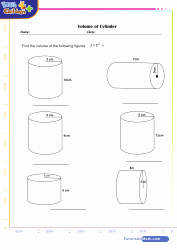Volume Of Cylinders Worksheet New Math Geometry Games Quizzes and Worksheets for Kids