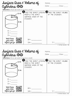 Volume Of Cylinders Worksheet Unique Surface area and Volume Of Cylinders Homework