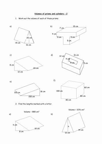 Volume Of Prism Worksheet Best Of Finding the Volume Of Prisms and Cylinders by