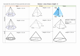 Volume Of Pyramids Worksheet Awesome Volume Of Pyramids &amp; Cones Differentiated by Fdh15