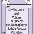Volume Of Spheres Worksheet Elegant Surface area and Volume Spheres and Hemispheres Riddle