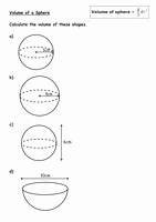 Volume Of Spheres Worksheet Fresh Volume Of Cones and Spheres Resources Tes