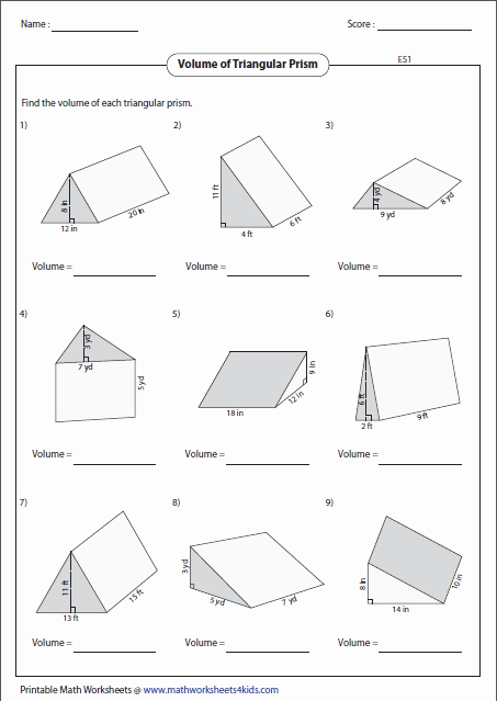 Volume Rectangular Prism Worksheet New Volume Worksheets
