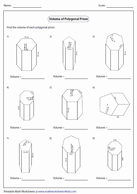 50 Volume Rectangular Prism Worksheet