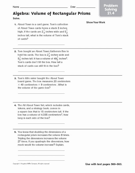 Volume Word Problems Worksheet Beautiful Lesson 1 Problem solving Practice Volume Of Cylinders