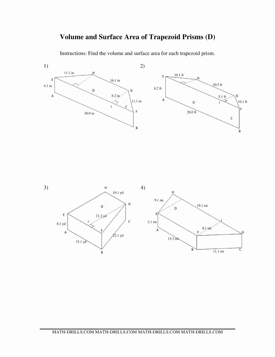 50 Volumes Of Prisms Worksheet
