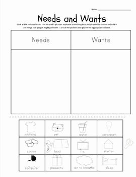 Wants and Needs Worksheet Awesome 16 Best Images About S S Worksheets On Pinterest