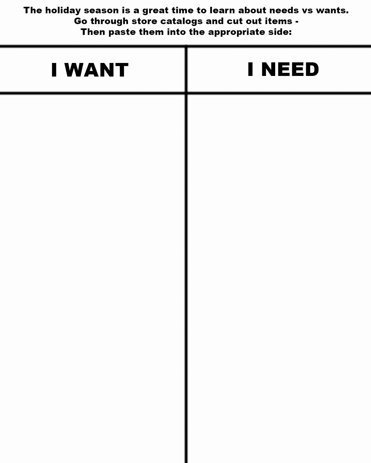 Wants and Needs Worksheet Lovely the Family Tree