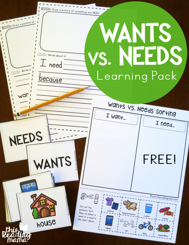 50 Wants Vs Needs Worksheet